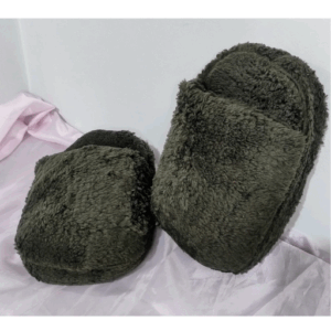 Pantuflon peluche verde musgo